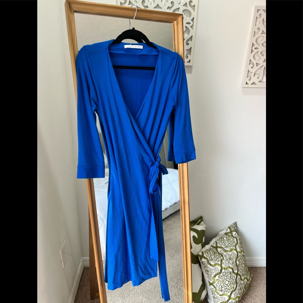 Blue wrap dress